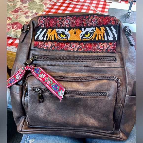 Handbags - Faux Leather Upcycle Backpack